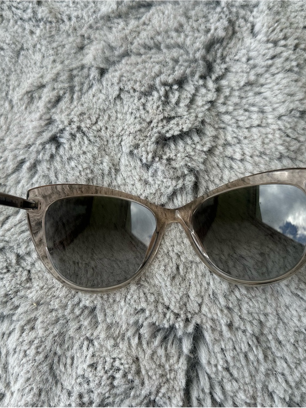Versace Transparent Taupe Cat-Eye Sunglasses with Grey Lenses - Picture 3 of 6